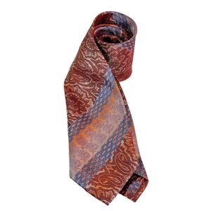 The Big Knot by Steven Land Hand Made Stripped Paisley Shimmery Men's Tie